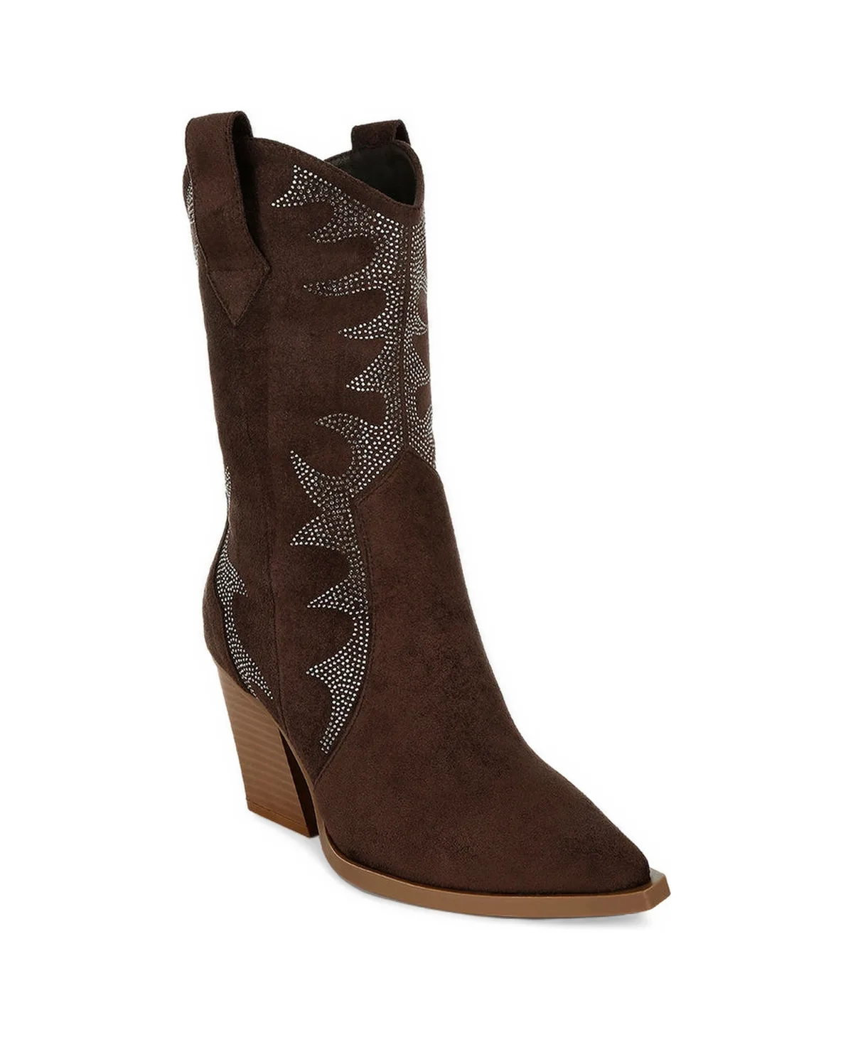 Rambler Rhinestones Embellished Calf Boots