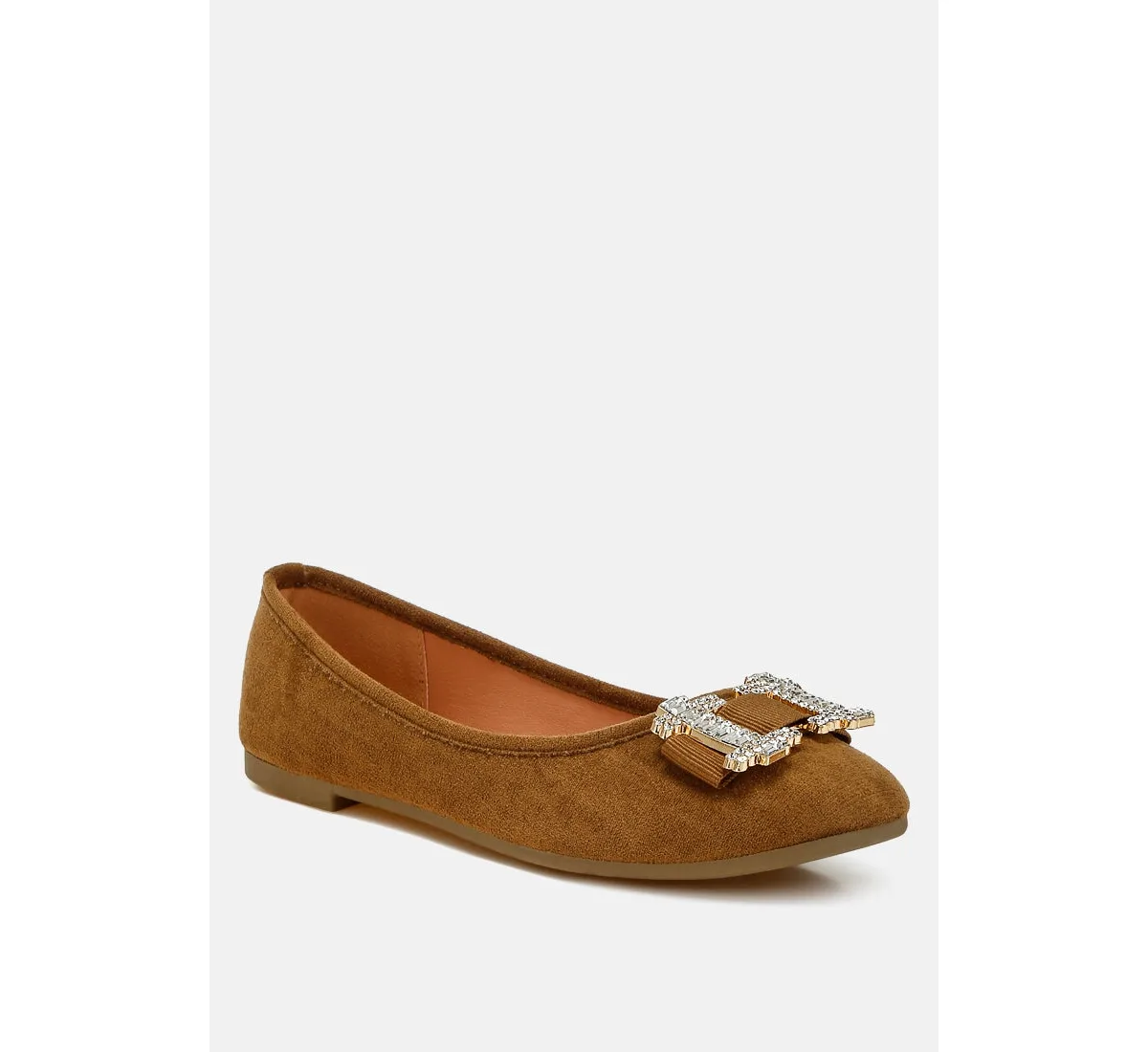 Prajik Rhinestone Buckle Detail Ballerinas by London Rag