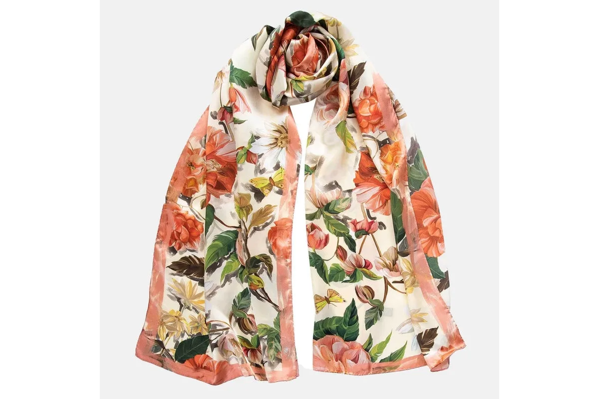 Rosa - Long Satin Silk Scarf by Elizabetta