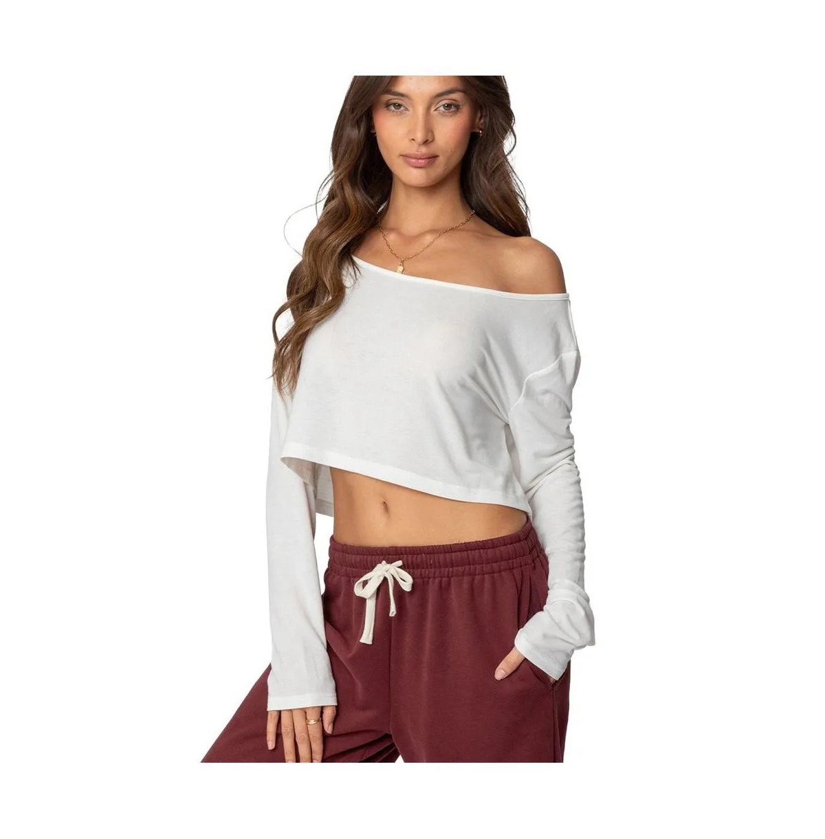Cropped Off Shoulder Top by Edikted