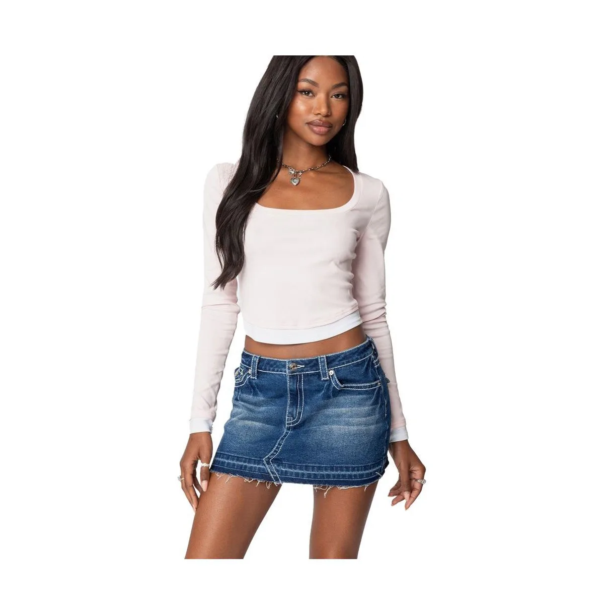 Nykita Layered Long Sleeve T Shirt by Edikted
