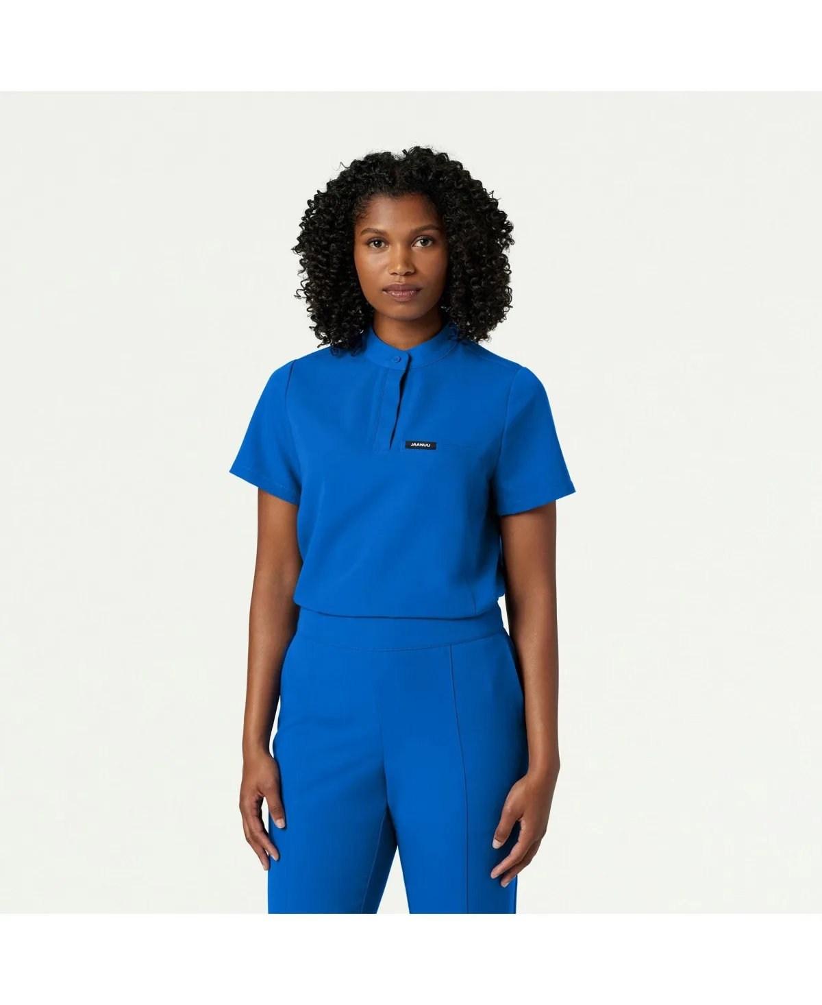 Savi 1-Pocket Classic Banded Collar Scrub Top by Jaanuu