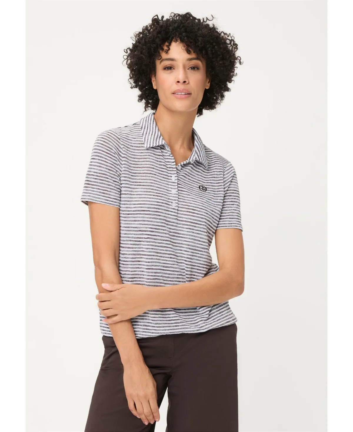 Striped Polo T-Shirt by Olsen