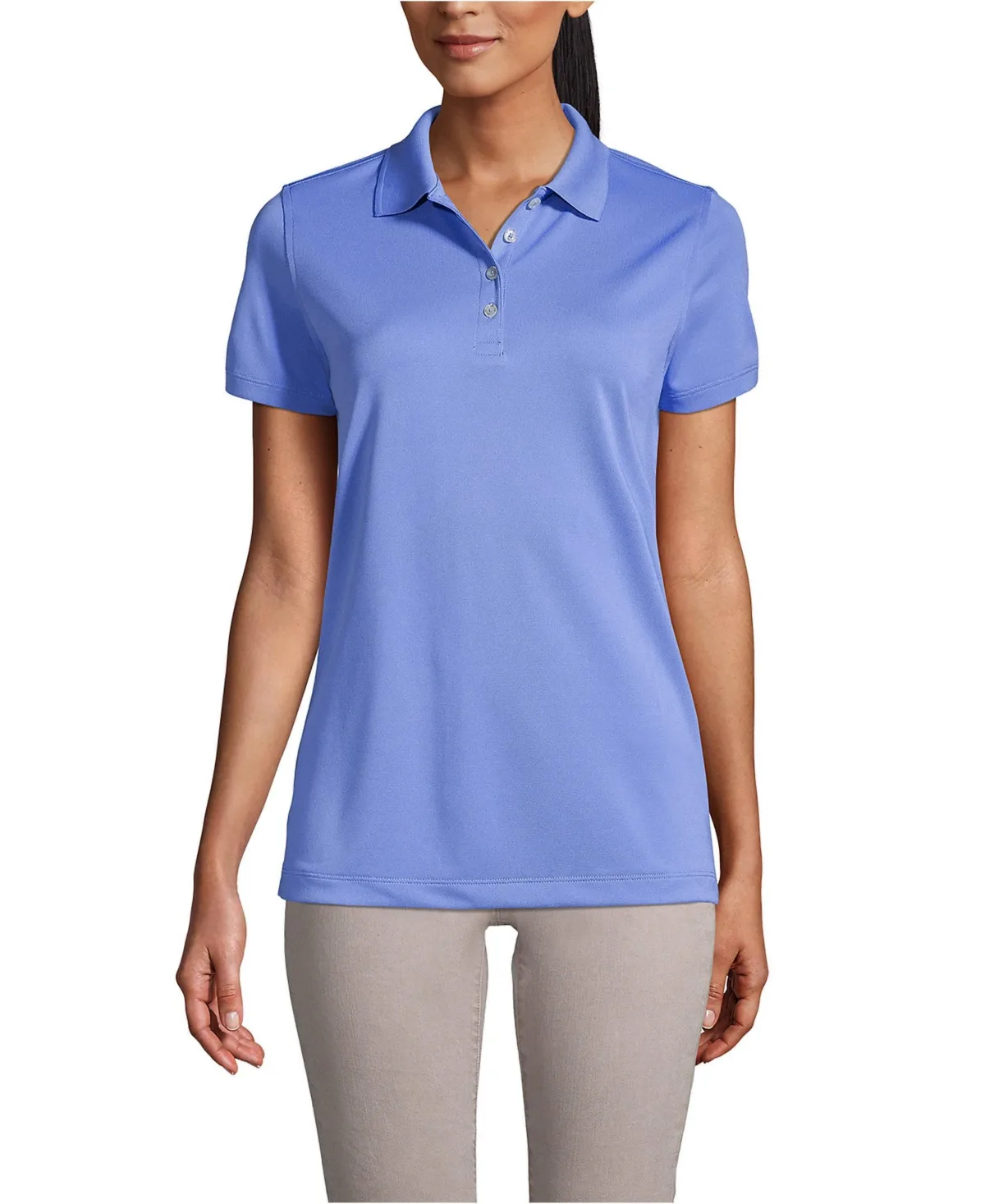 Short Sleeve Polyester Polo Shirt by Lands' End