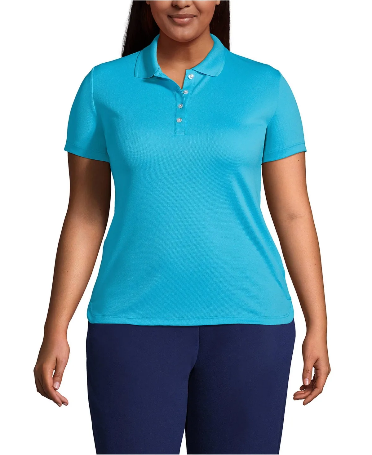 Short Sleeve Solid Active Polo by Lands' End