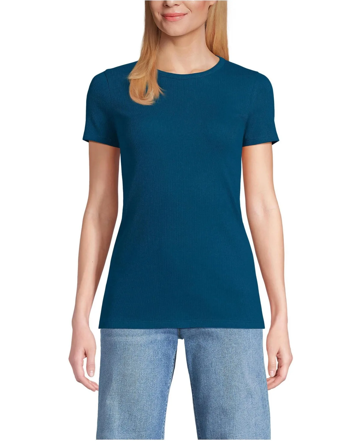 Micro Rib T-Shirt by Lands' End