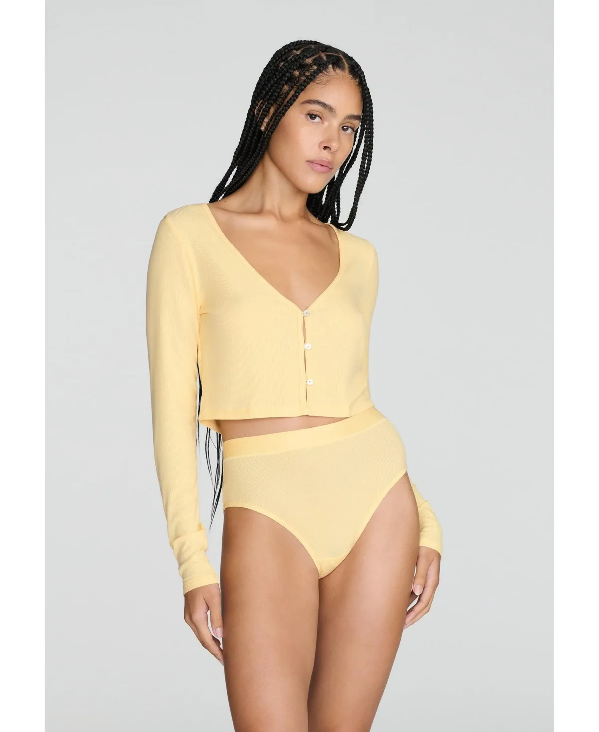 The Cropped Cardigan - Modal Silk Rib by Cuup