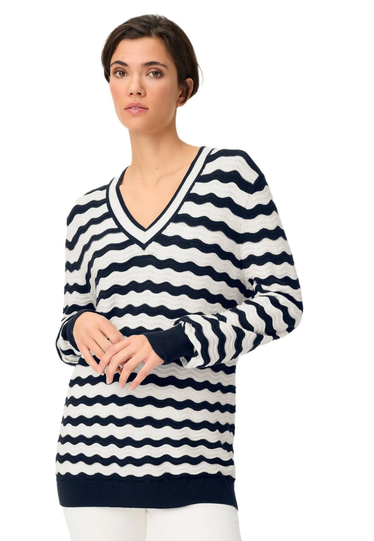 Wave Ajour Knit Sweater by Olsen