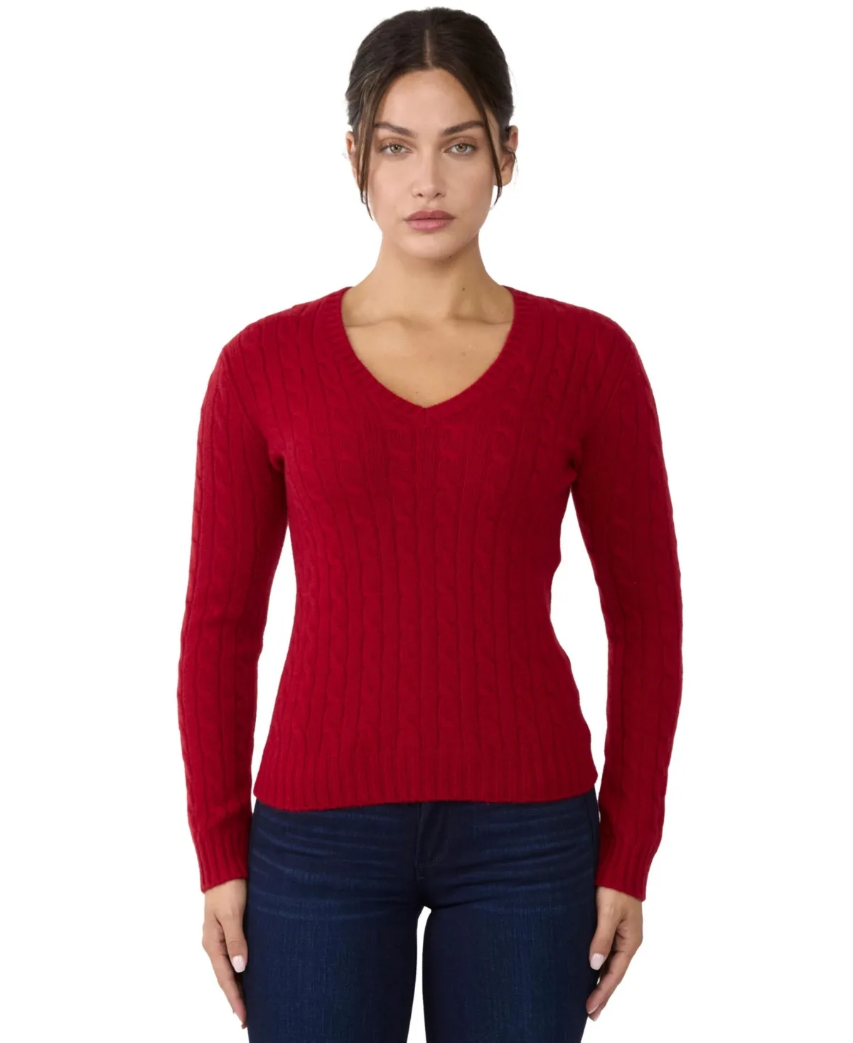 100% Cashmere V-Neck Sweater by Jennie Liu