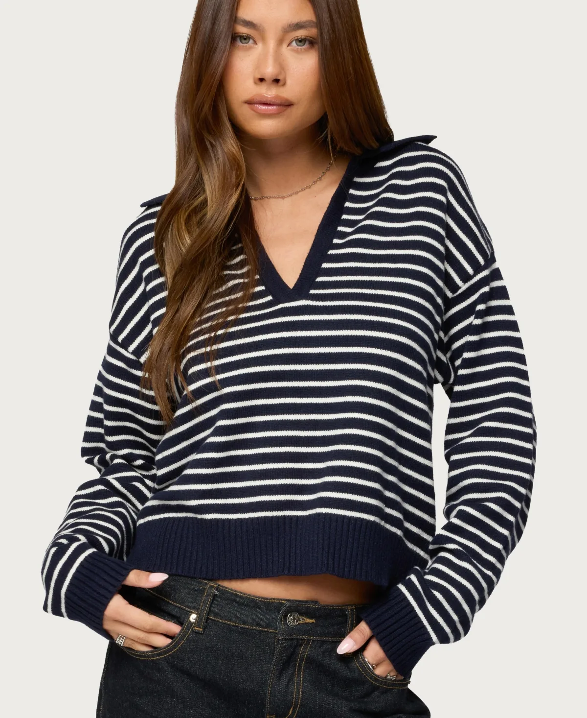 Copenhagen Oversized Striped Sweater by Edikted
