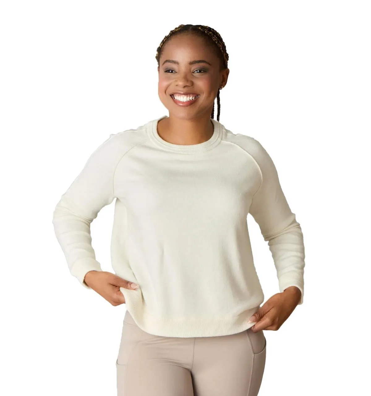 Itch-Free Merino Wool Crewneck Sweater with Soft Inner Lining by Luxlined