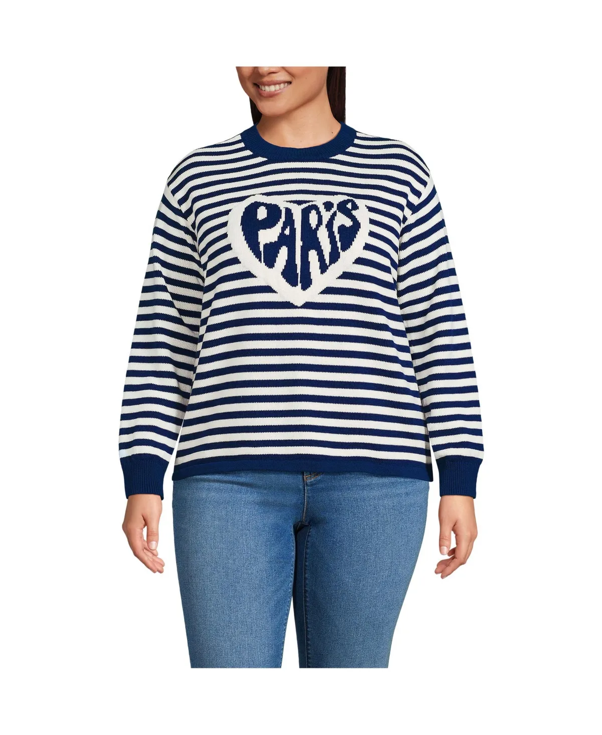 Drifter Jacquard Crew Neck Sweater by Lands' End