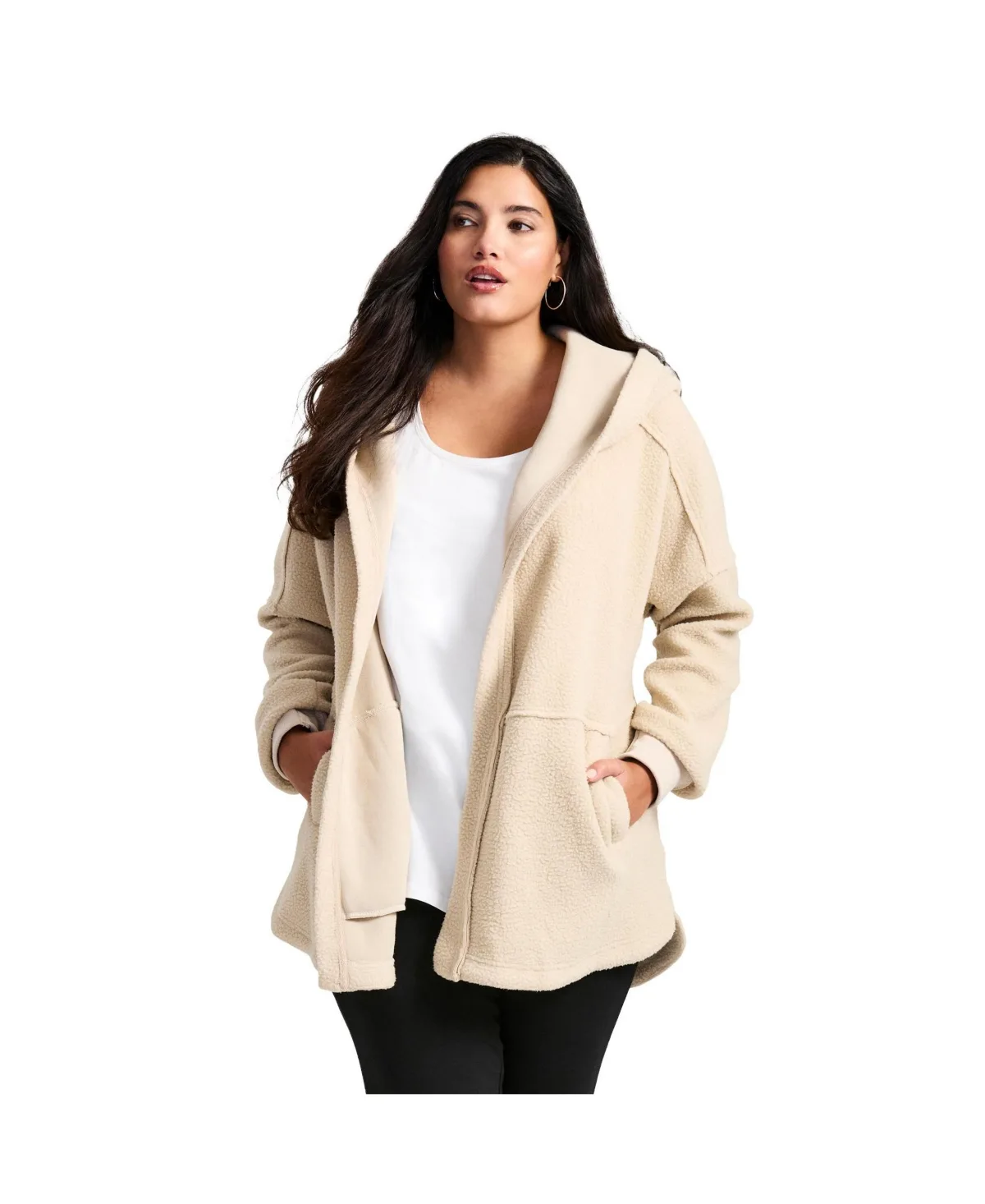 Weekender Hooded Fleece Jacket by Avenue