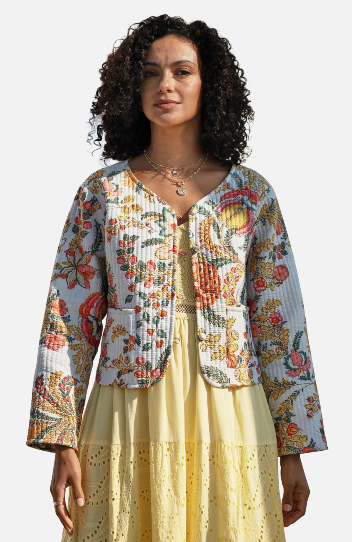 Boho Cotton Reversible Quilted Jacket by Yumi