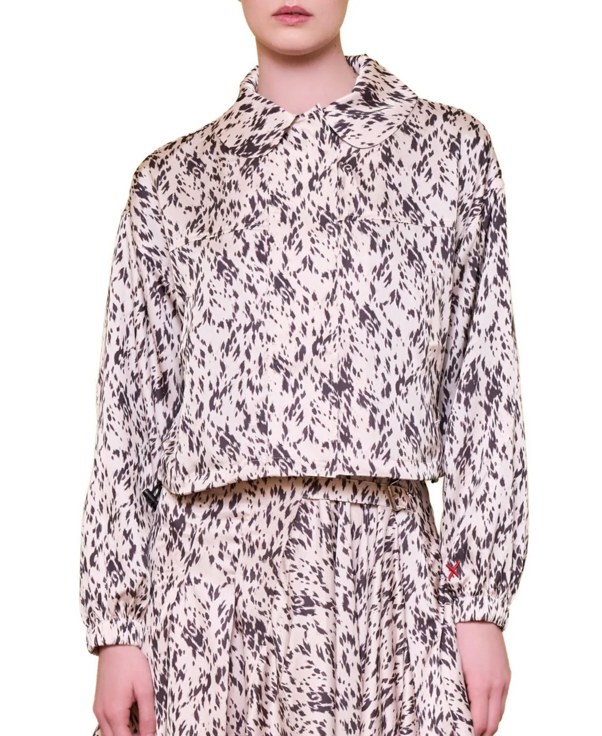The Party Edit Satin Cropped Bomber Jacket by Pcfg