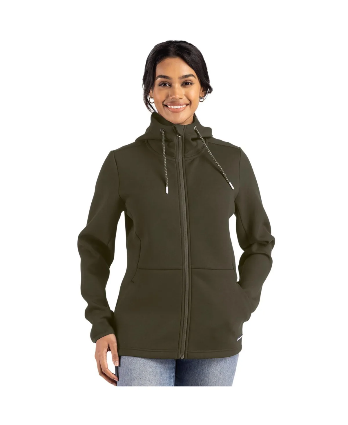 Roam Epic Comfort Recycled Full Zip Hooded Jacket by Cutter & Buck