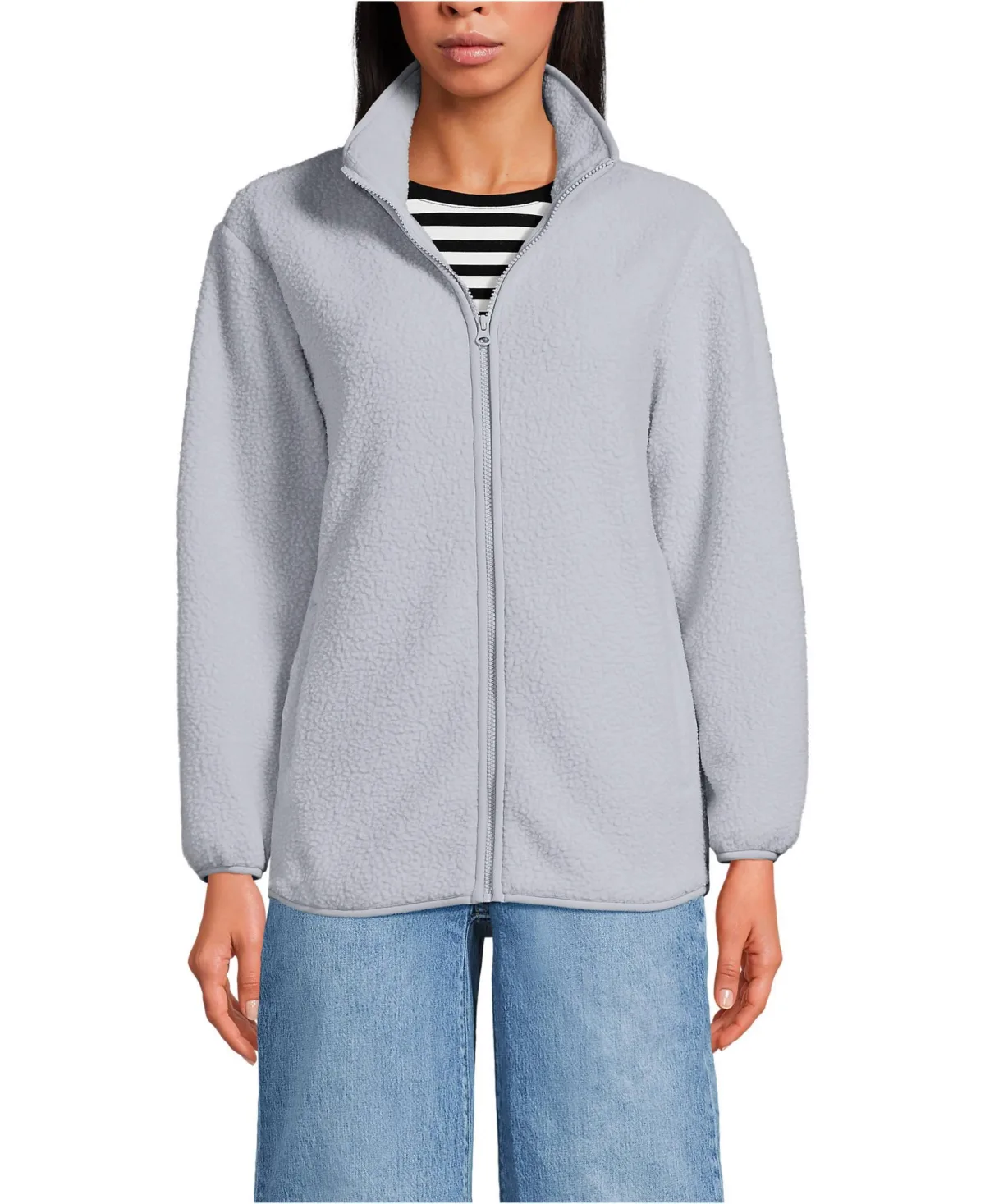 Cozy High Pile Full Zip Fleece Jacket by Lands' End