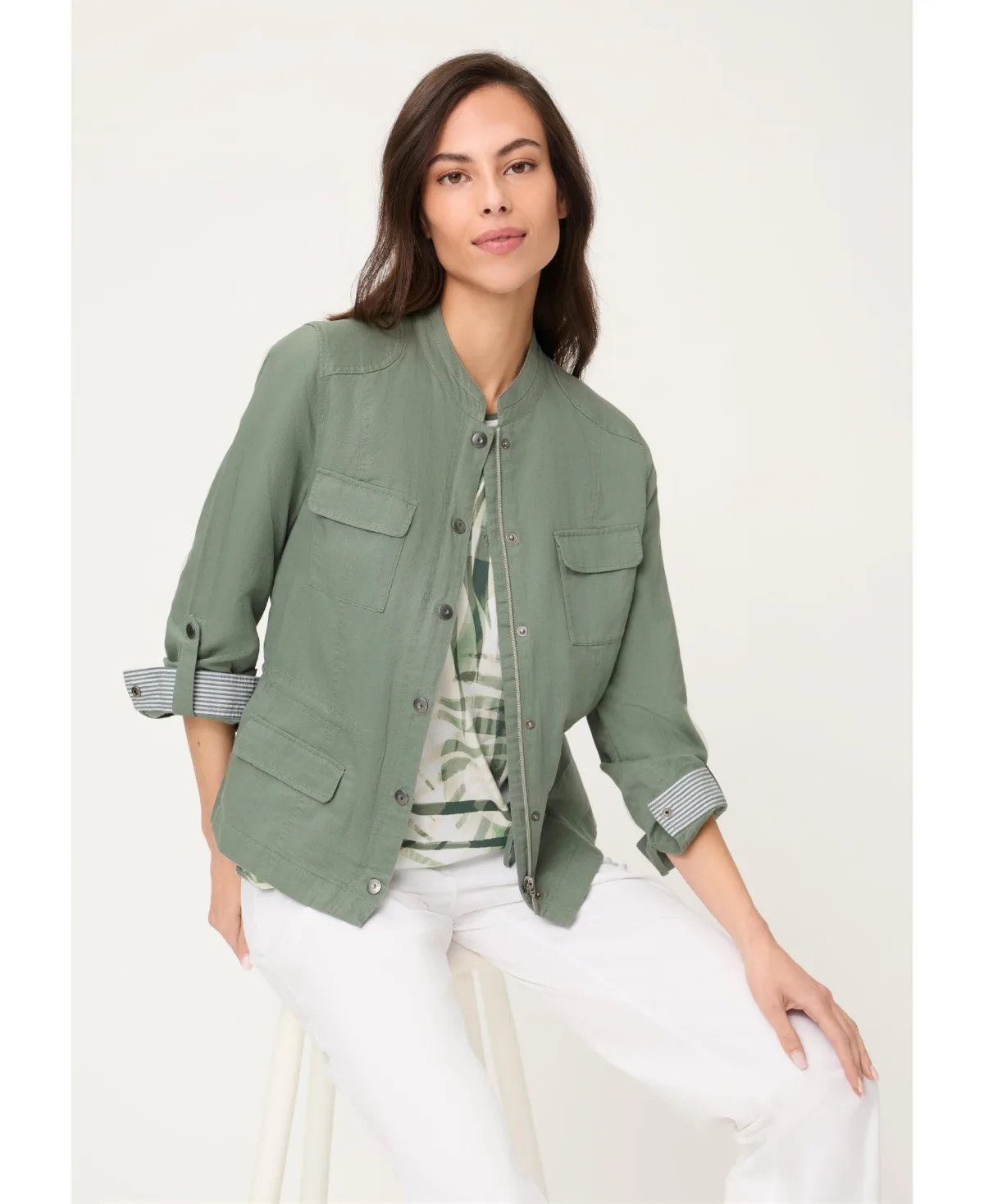 Collarless Safari Jacket by Olsen