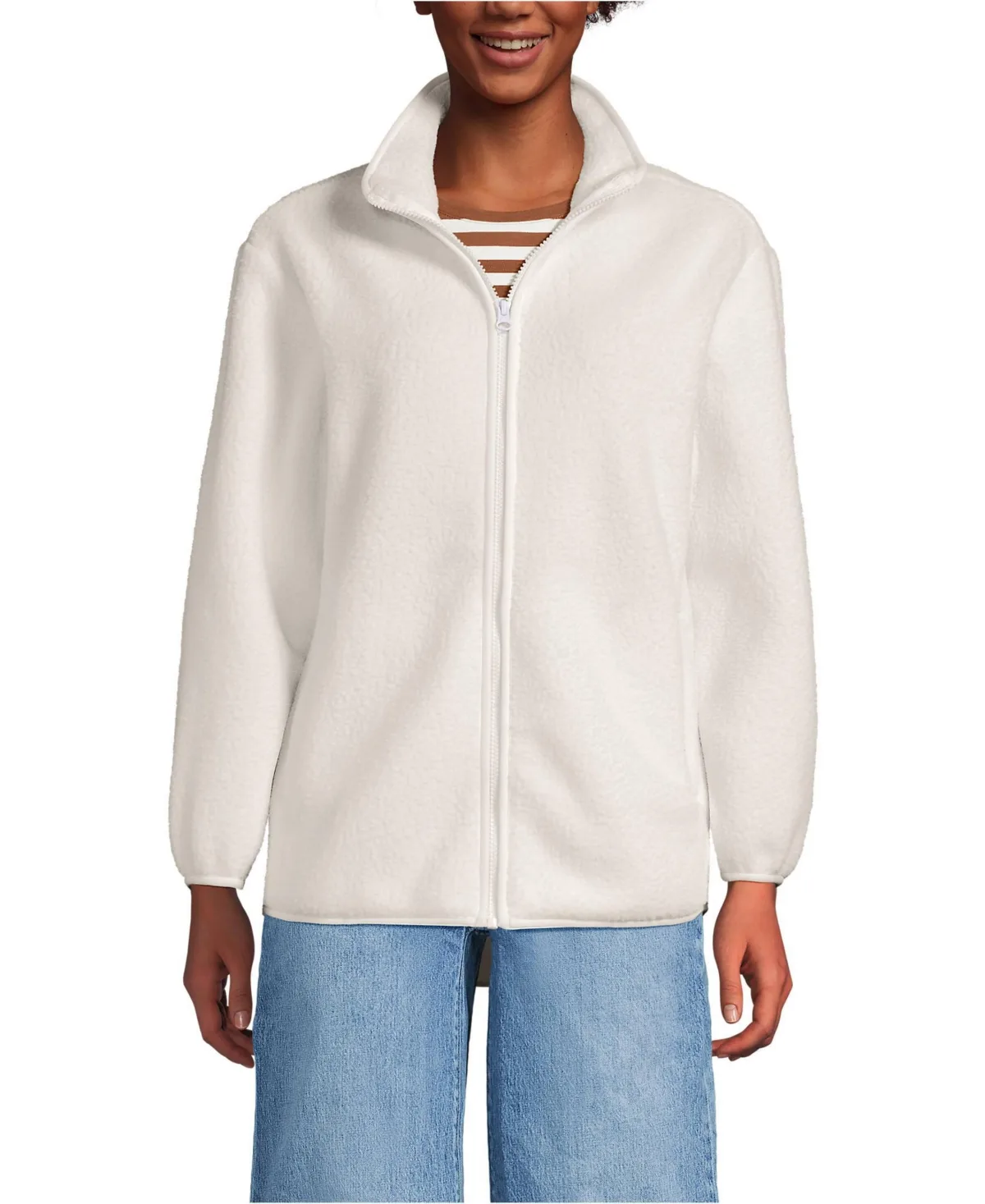 Cozy High Pile Full Zip Fleece Jacket by Lands' End