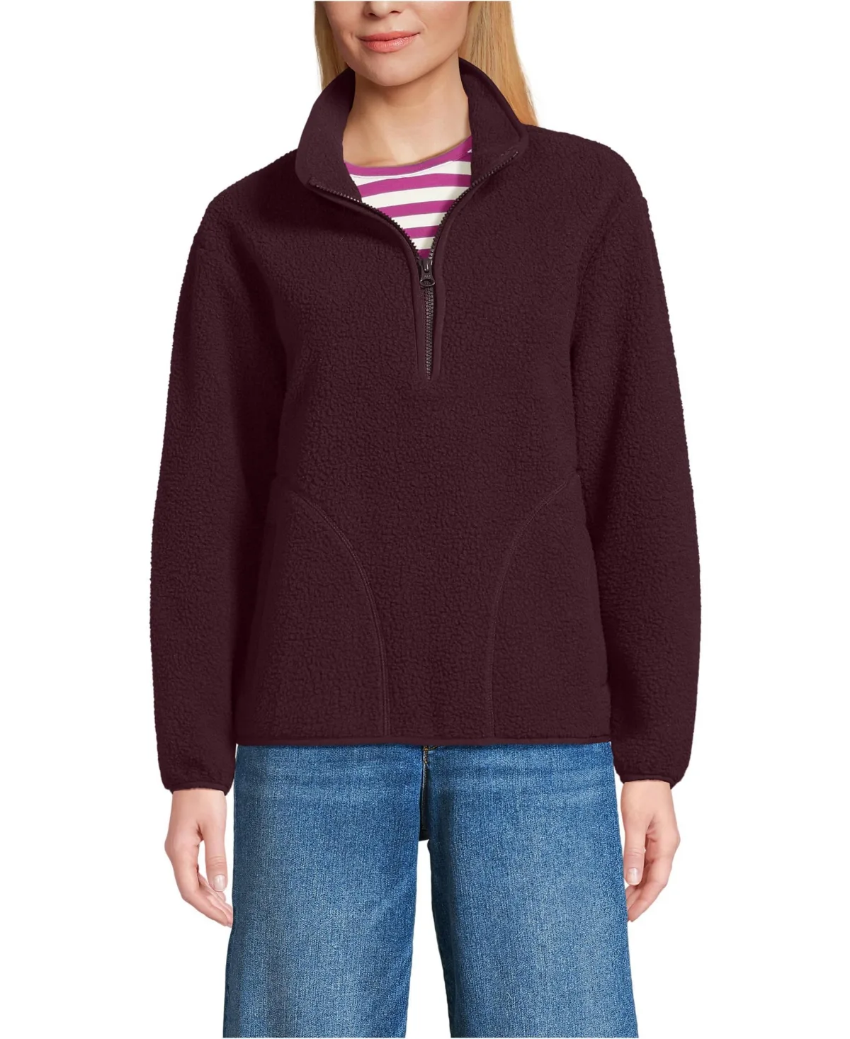 Half Zip Cozy High Pile Fleece Pullover by Lands' End