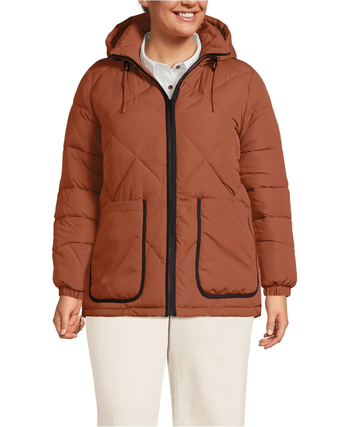 FeatherFree Insulated Diamond Quilted Jacket by Lands' End