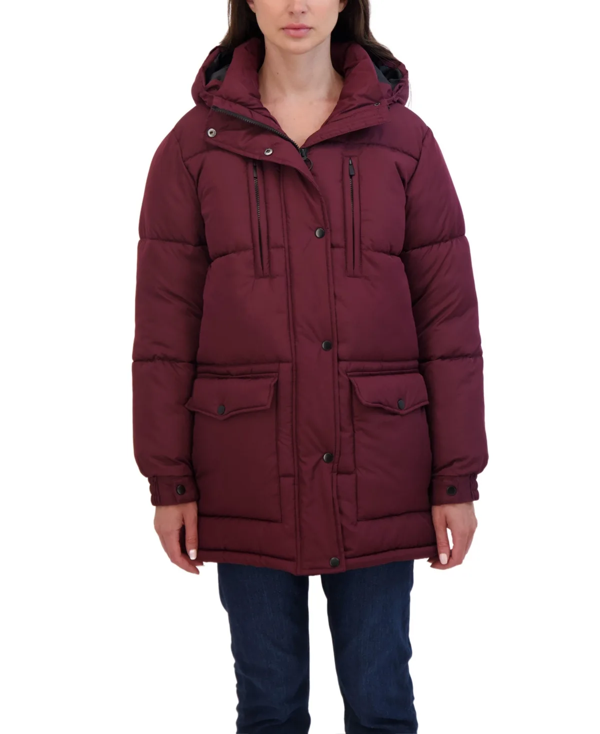 Hooded 3/4 Puffer Coat by Sebby