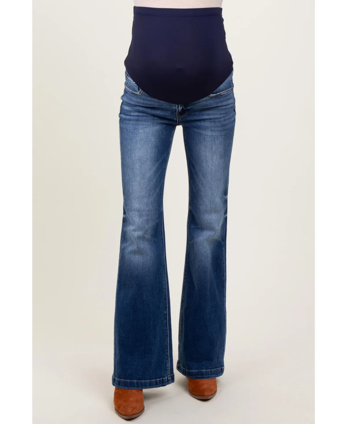 Maternity Washed Flare Jeans by Pinkblush