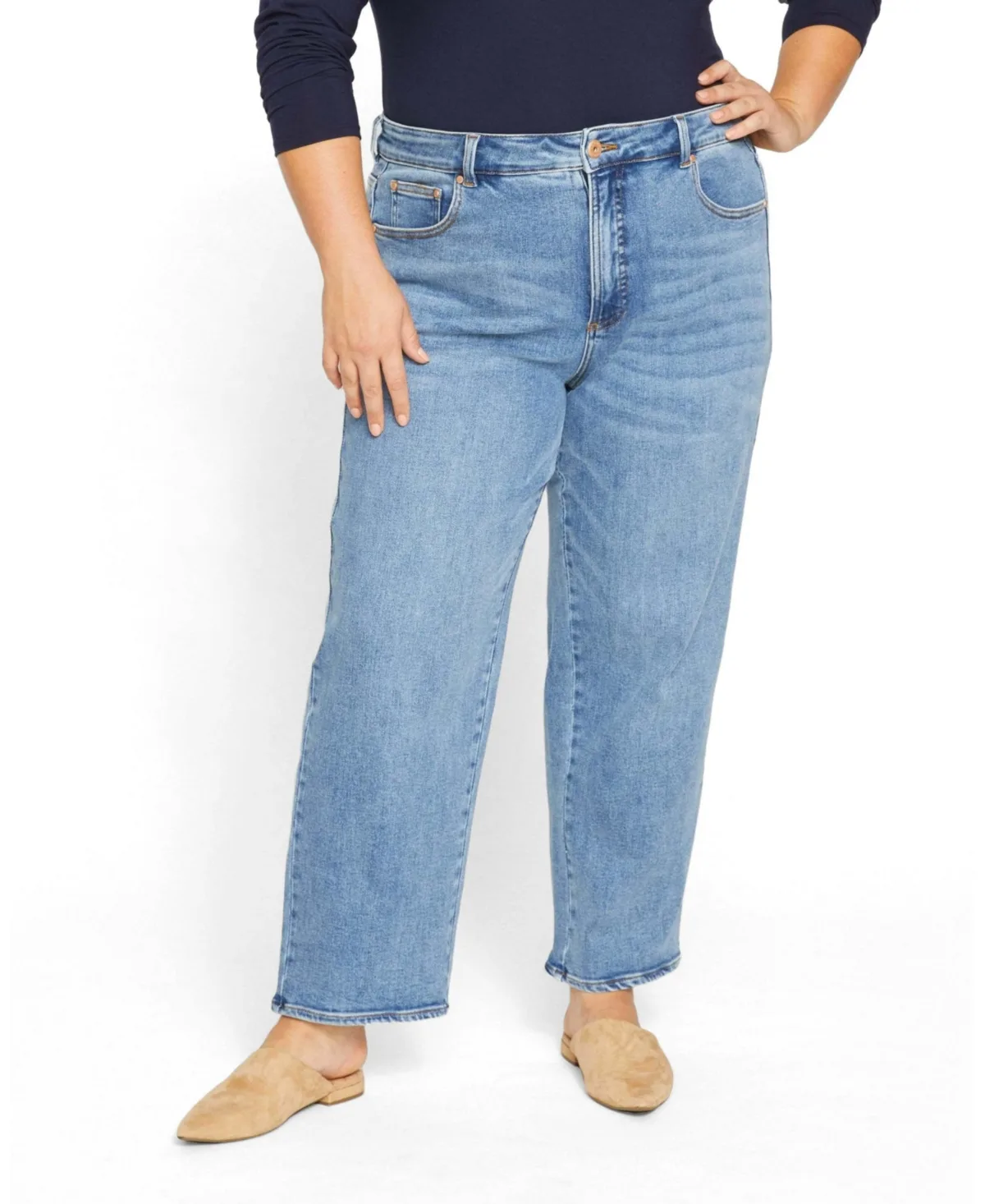 High Rise Straight Leg Jeans 28 Inch
