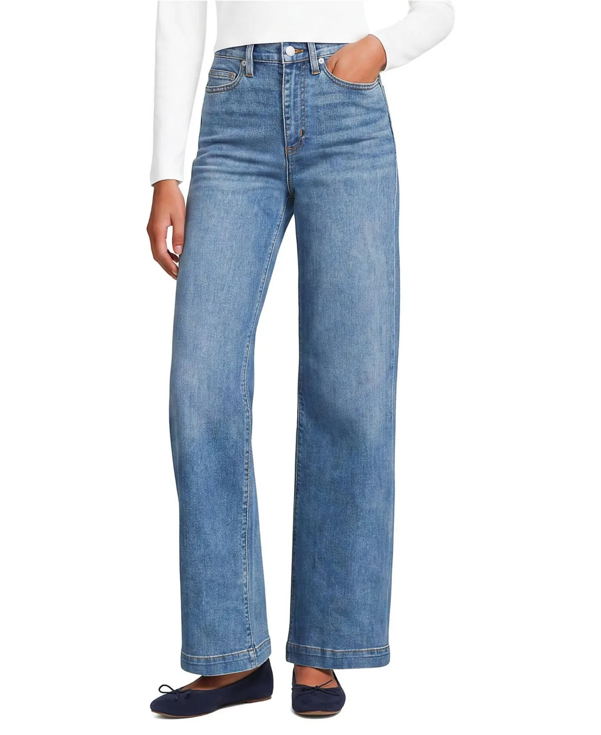 High Rise Wide Leg Denim Jeans