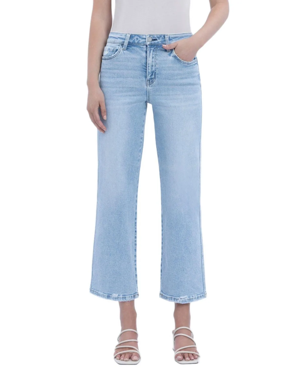 High Rise Crop Slim Wide Leg Jeans by Vervet
