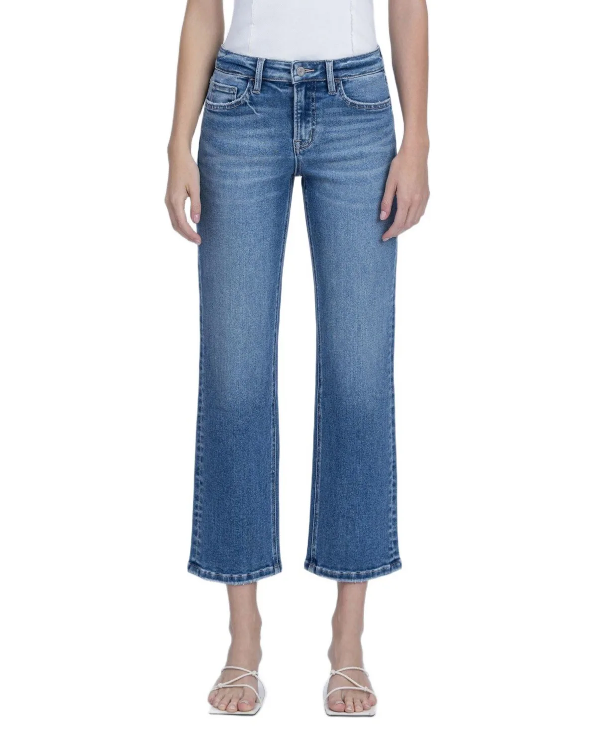 Mid Rise Ankle Straight Jeans by Vervet