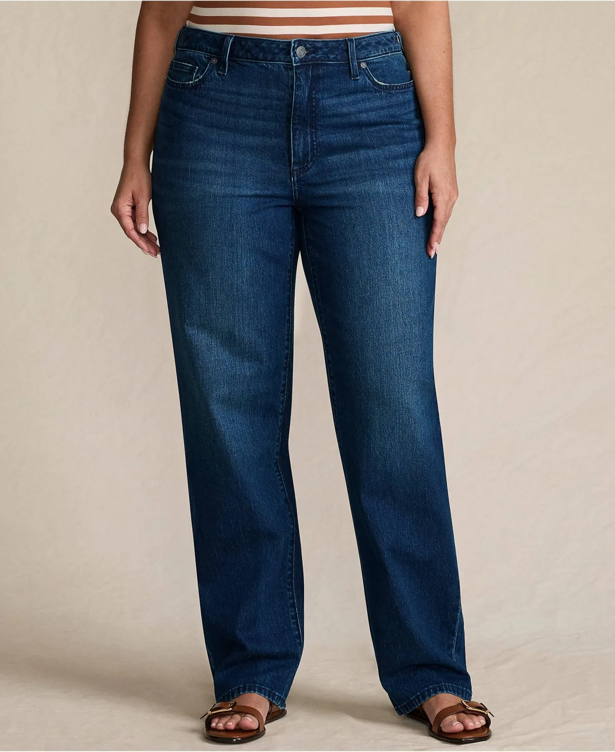 Soft Denim Mid Rise Relaxed Straight Leg Jeans