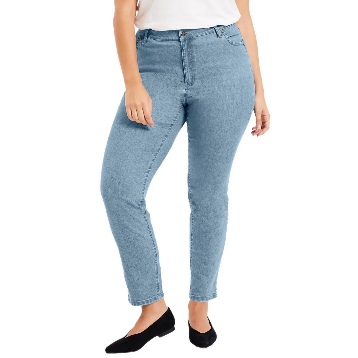 June + Vie Curvie Fit Straight-Leg Jeans