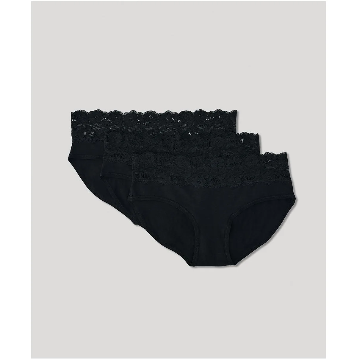 Organic Cotton Lace Waist Brief 3-Pack by Pact