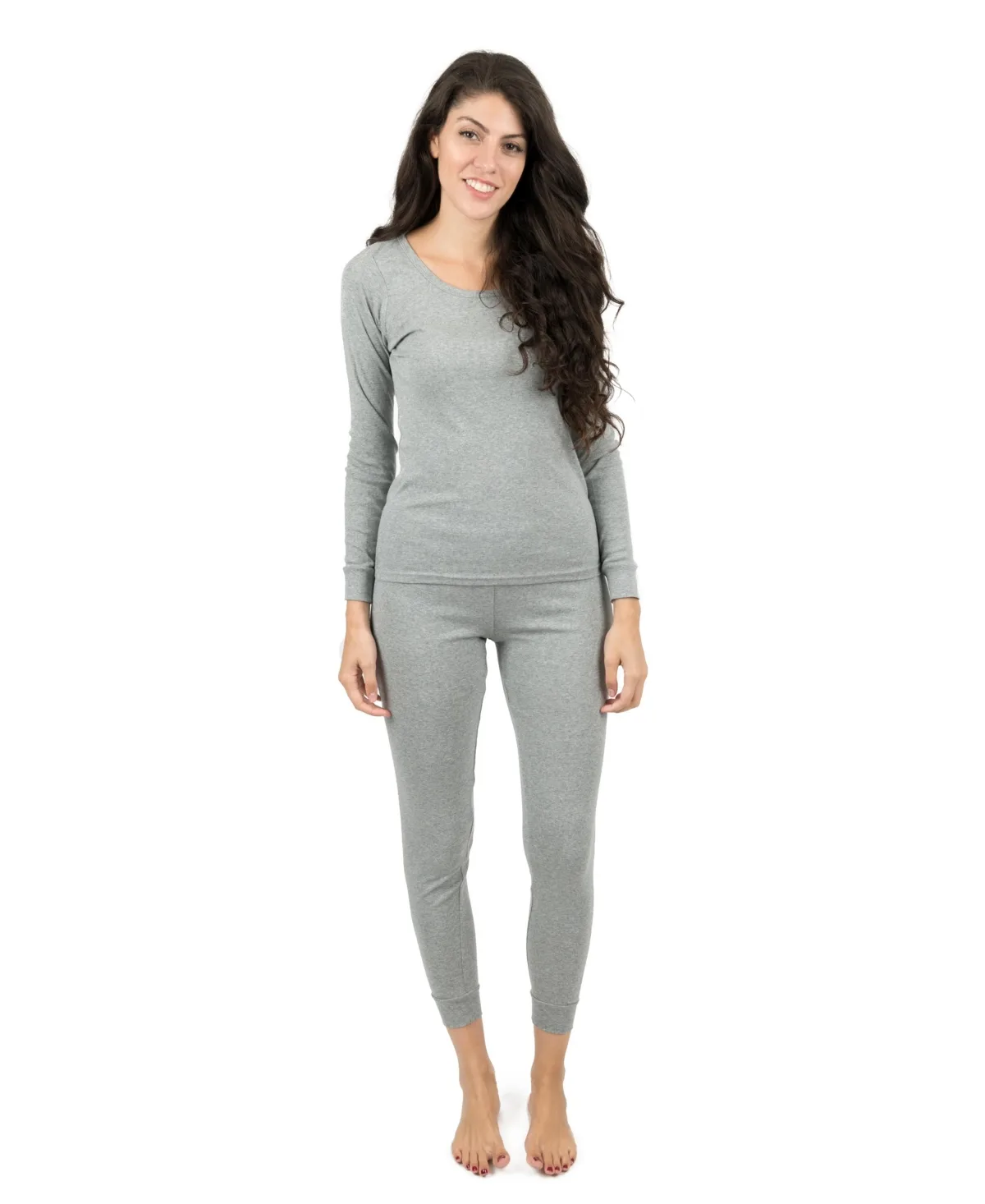 Matching Family Two Piece Cotton Long Sleeve Shirt and Pants Solid Color Pajamas by Leveret