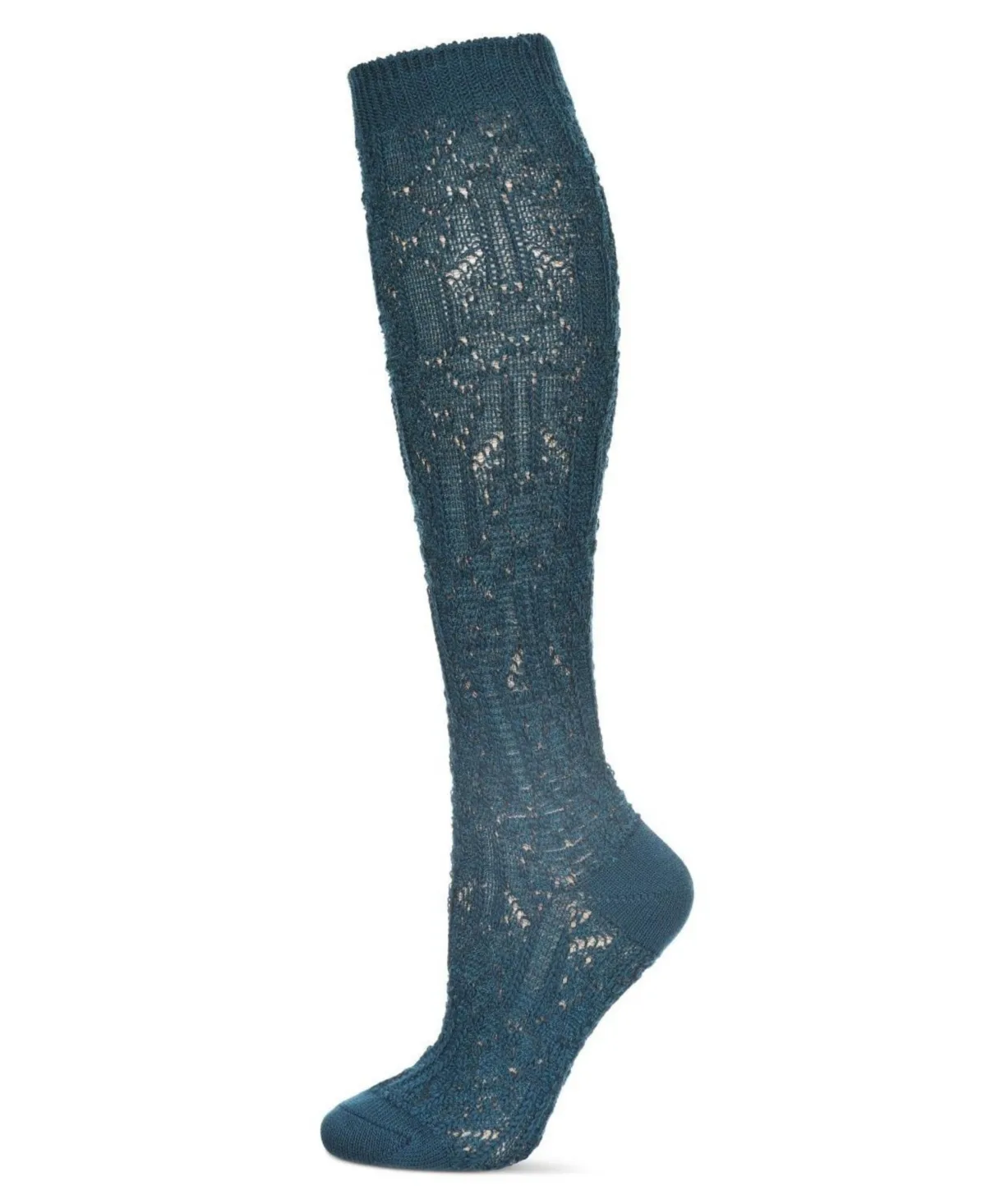 Net Flow Textured Open Knit Knee High Sock by Memoi