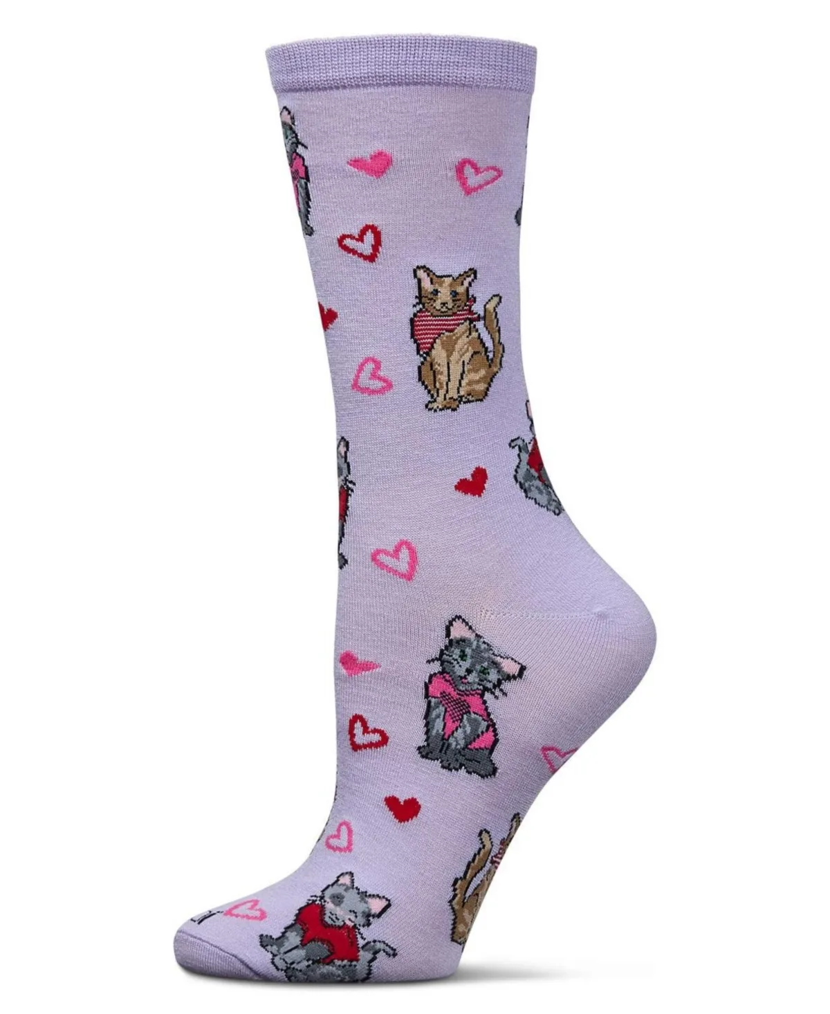Fur-Ever Hearts Rayon From Crew Socks by Memoi