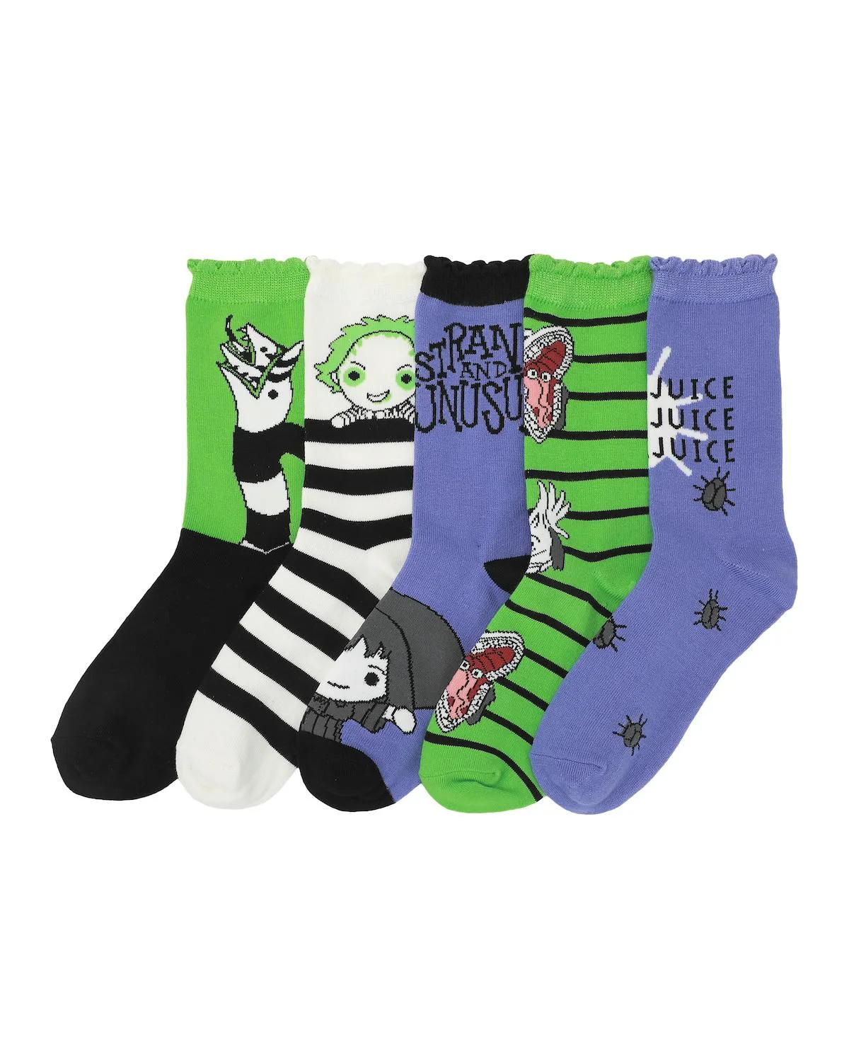 Character Art 5-Pair Casual Crew Socks by Beetlejuice