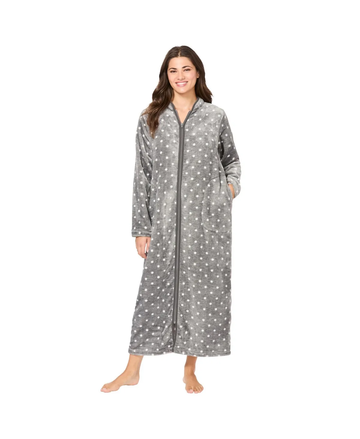 Plush Zip-Front Robe by Dreams & Co.
