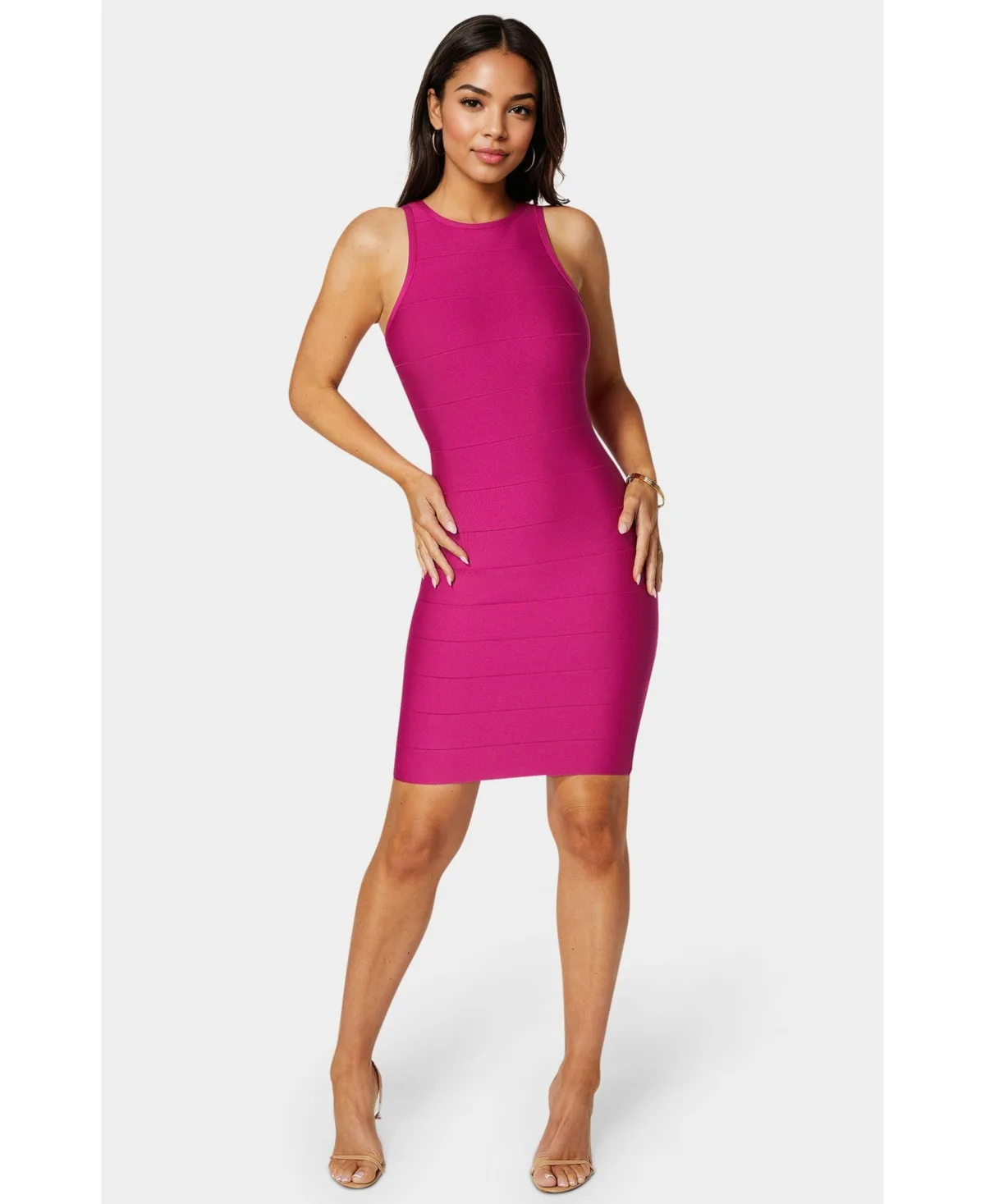 Racer Neck Bandage Short Dress by Bebe