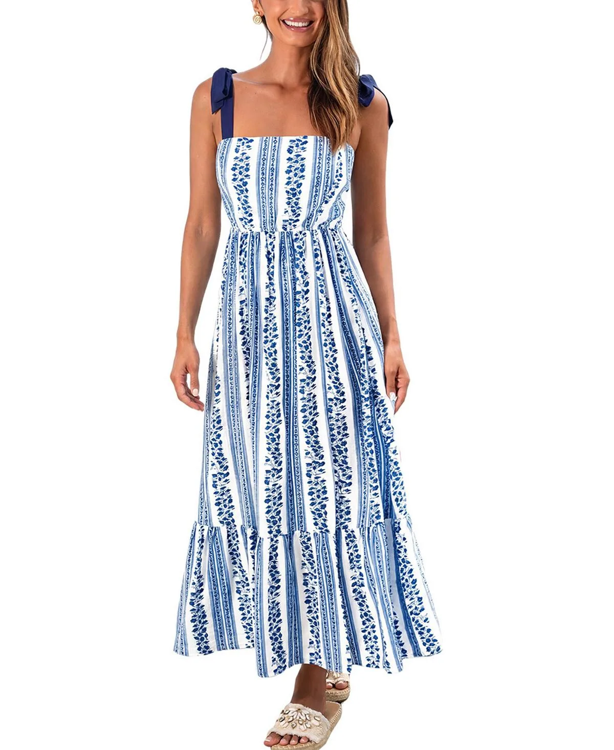 Summer Rain Striped Maxi Beach Dress by Cupshe
