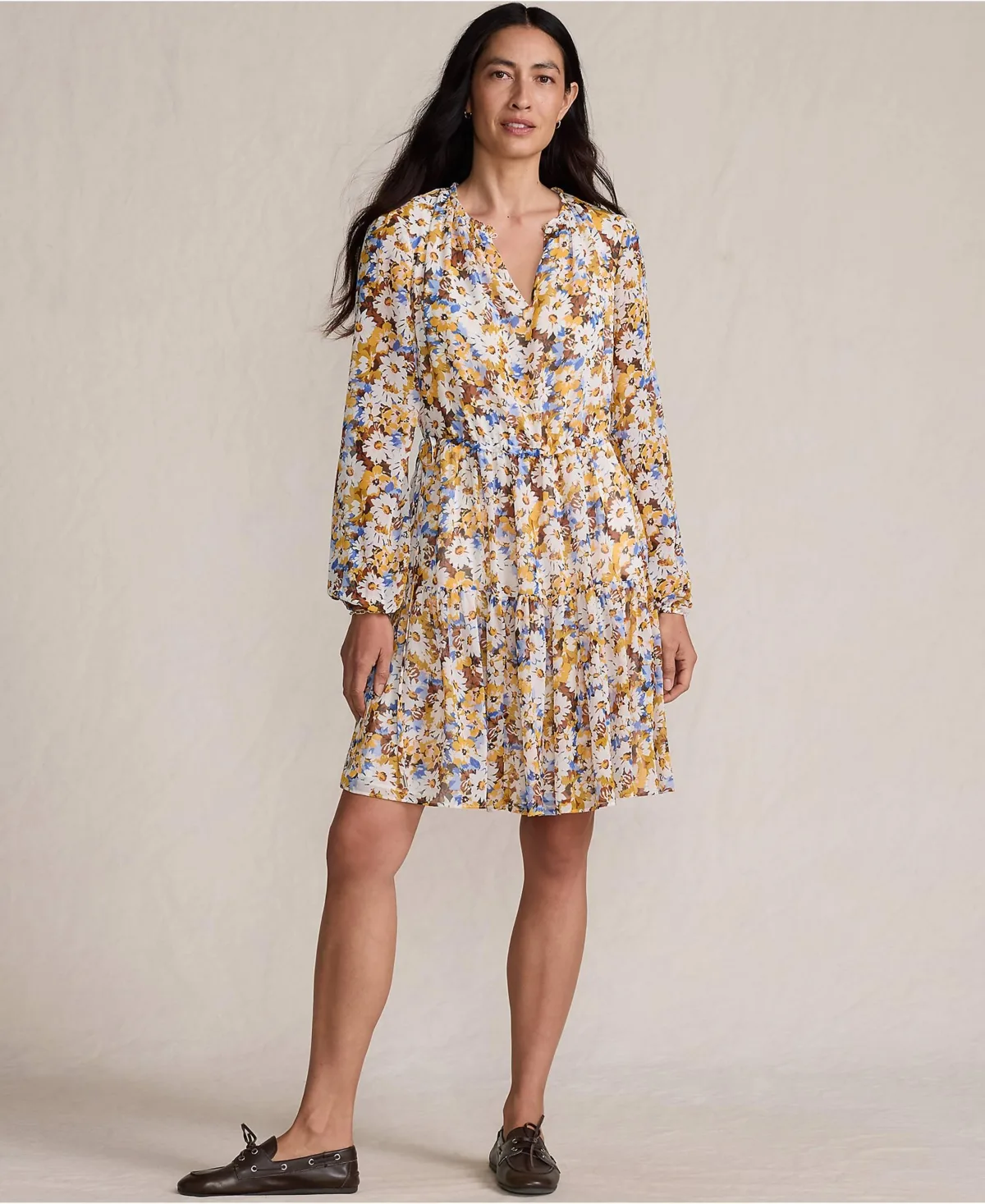 Chiffon Above the Knee Adjustable Dress by Lands' End