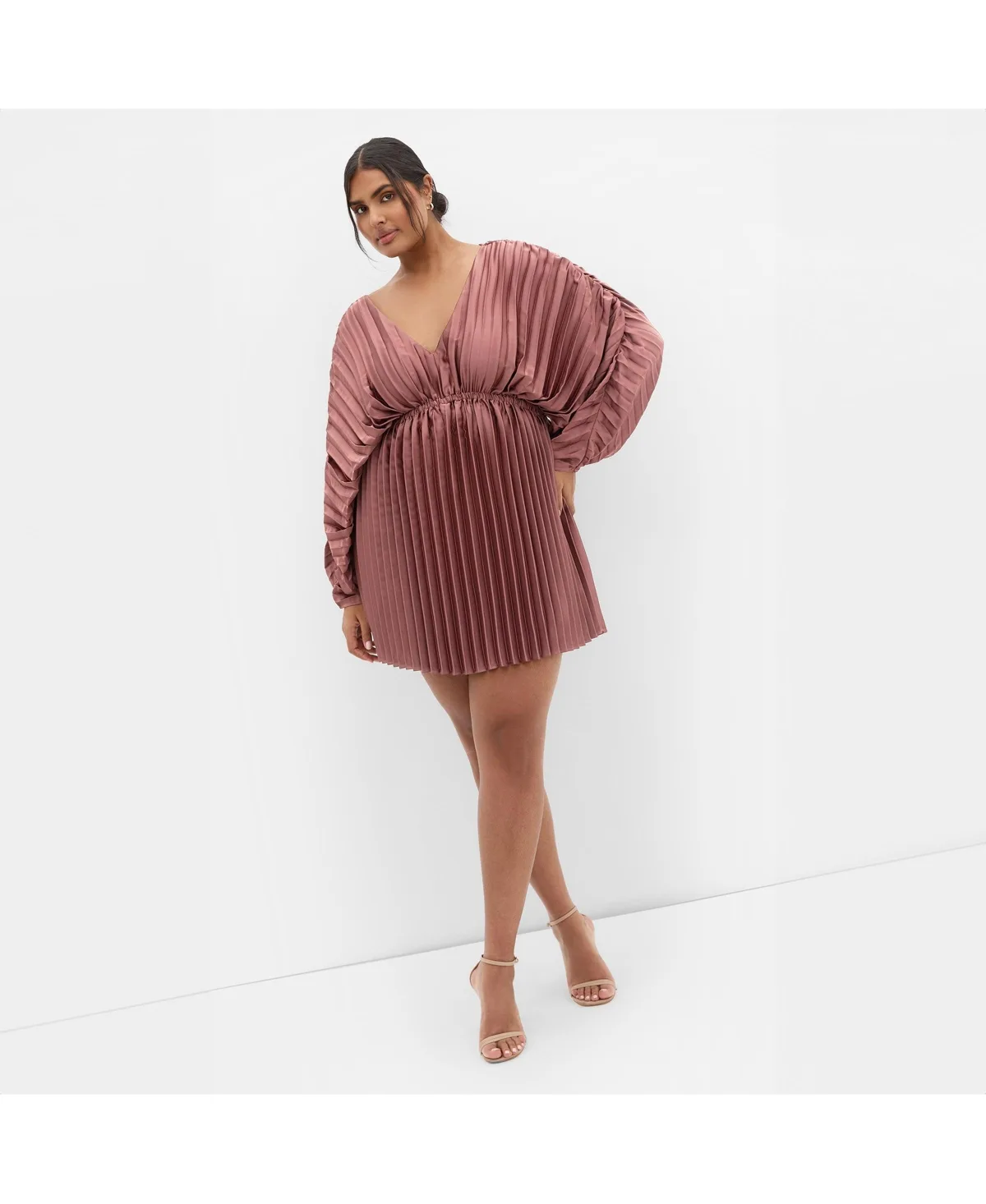Chloe Pleat Dress by City Chic