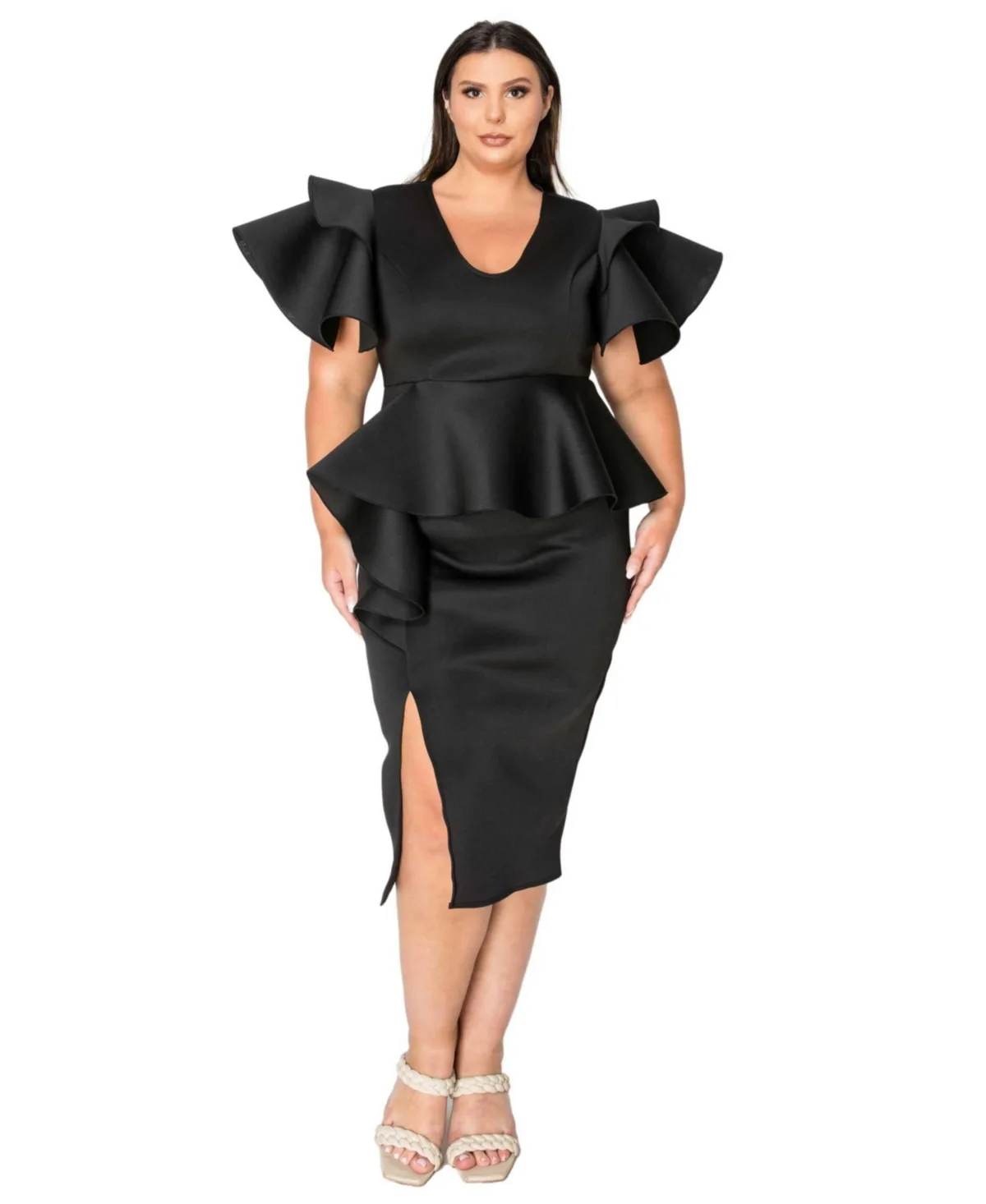 Kira Neoprene Peplum Dress by L I V D