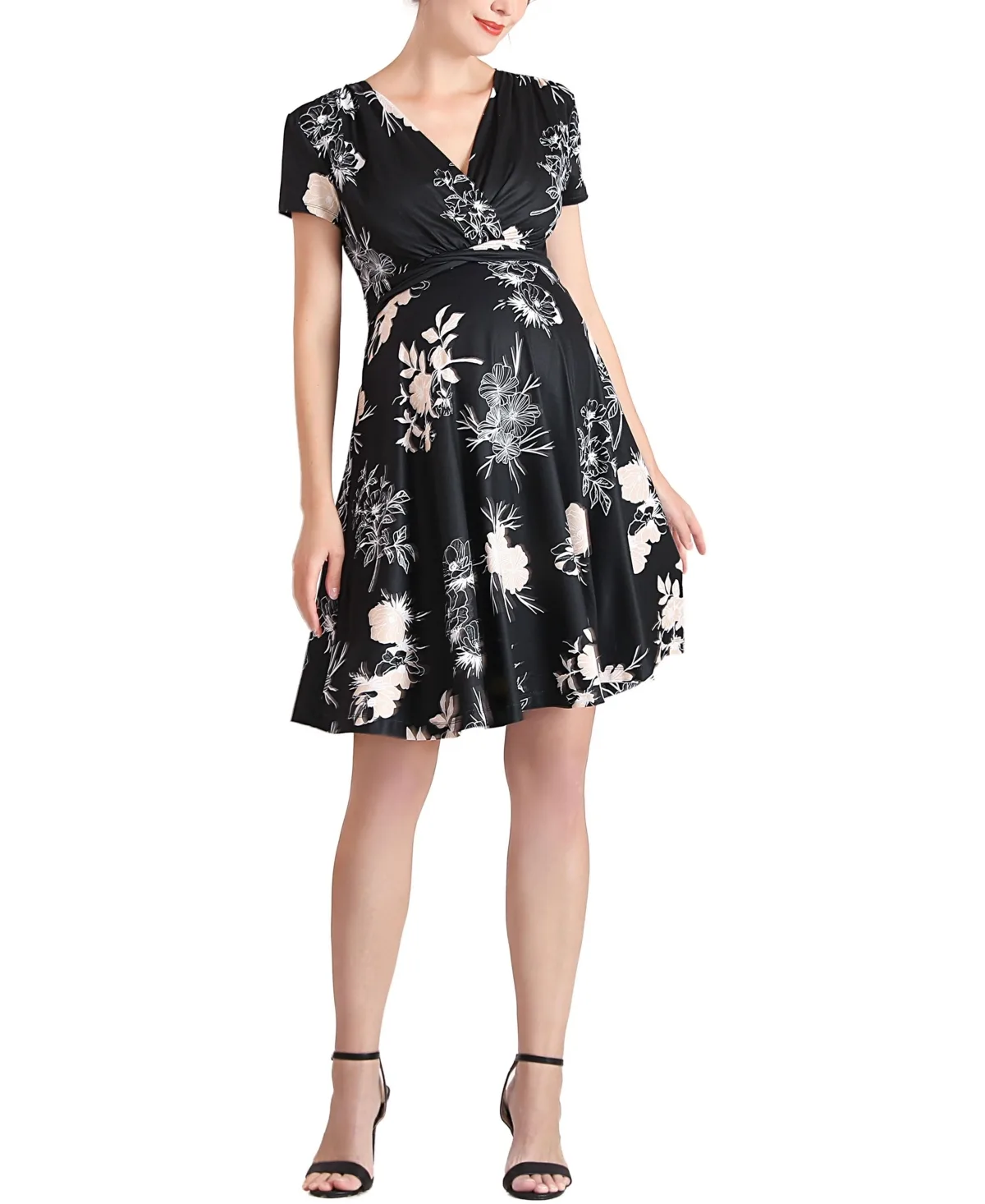 Bess Faux Wrap Nursing Dress by Kimi + Kai