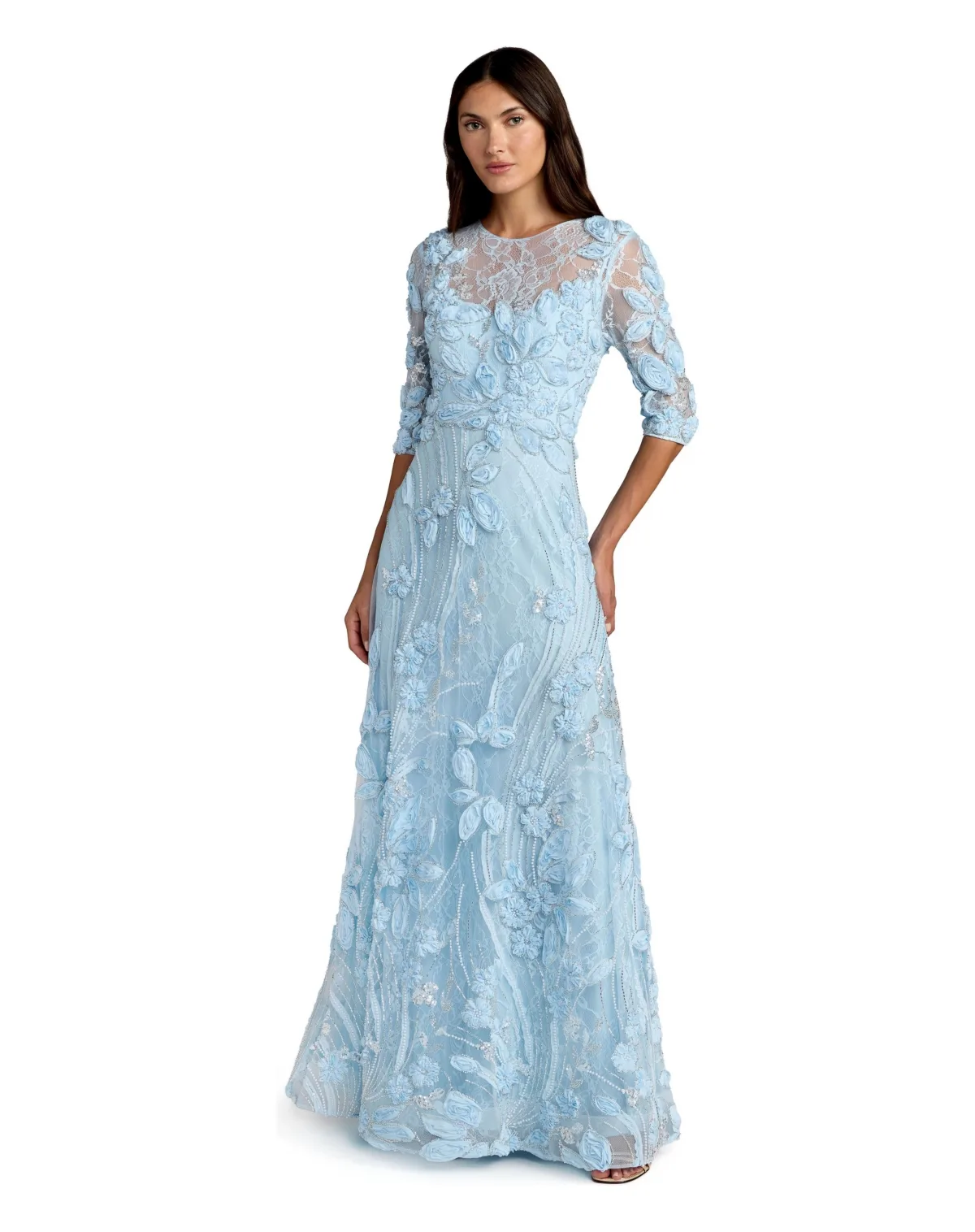 High Neck Embellished Lace Gown
