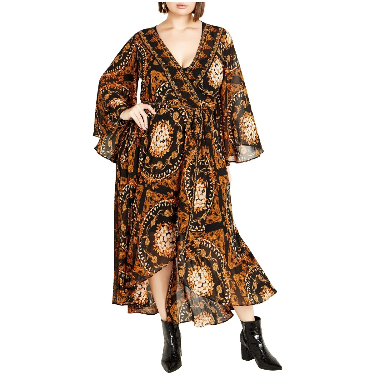 Freya Placement Maxi Dress by City Chic