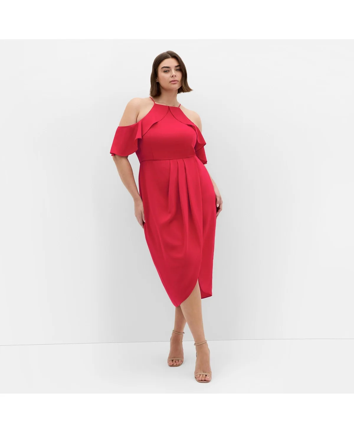 Love Siren Ruffle Shoulder Dress by City Chic