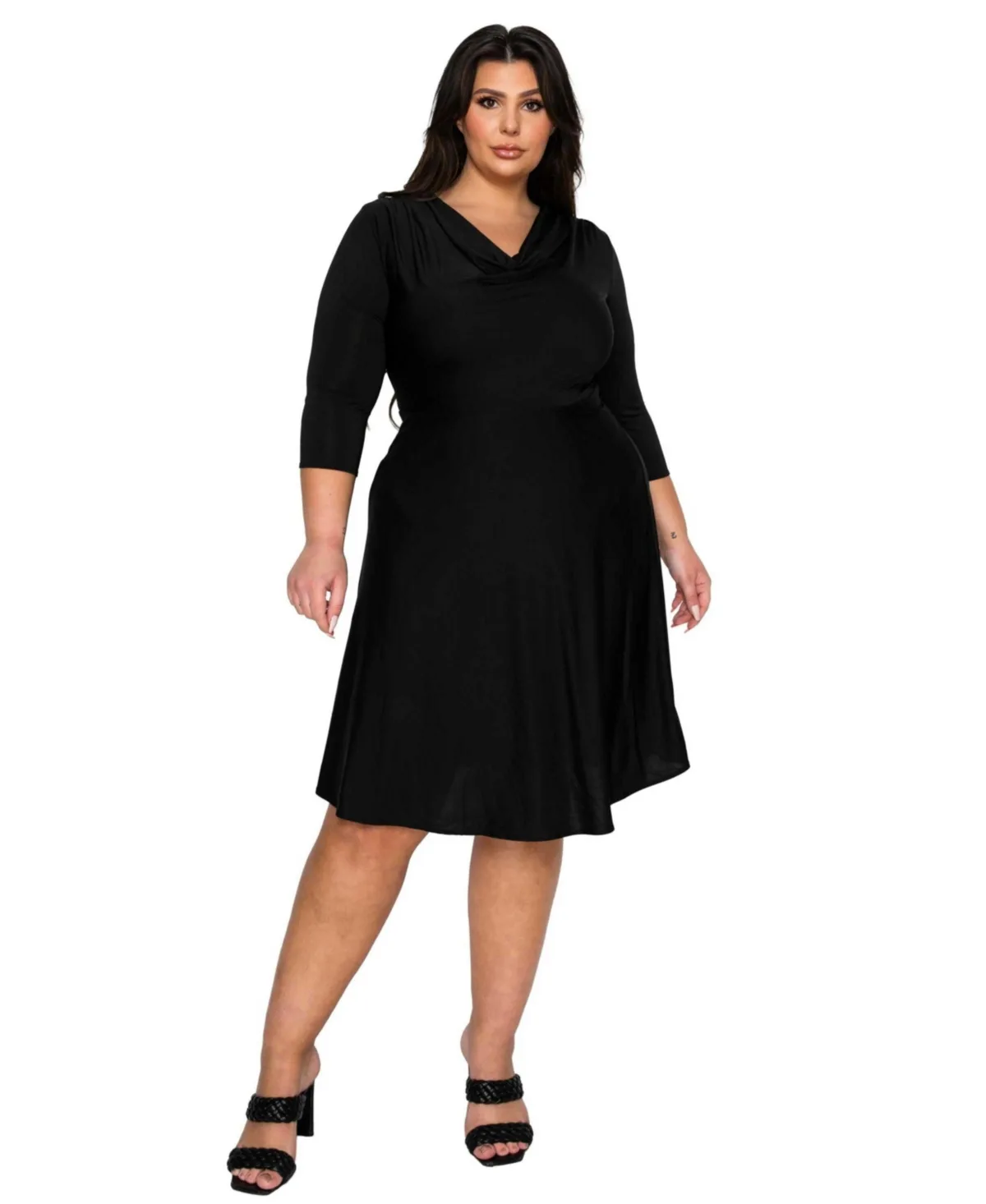 Amoretti Cowl Neck Flare Dress by L I V D