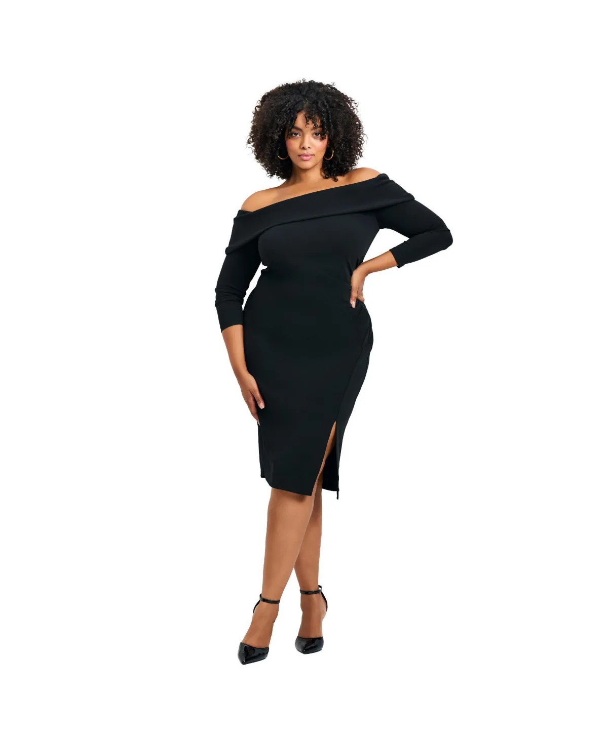 Collette Off Shoulder Gathered Waist Dress by Avenue